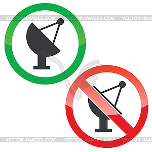 Satellite permission signs set - vector clip art