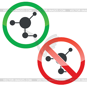 Молекула знаки набор разрешений - изображение в векторе / векторный клипарт