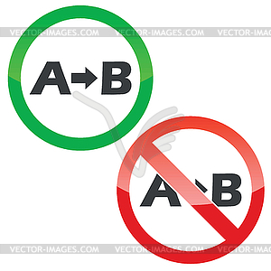 B permission signs set - vector clip art