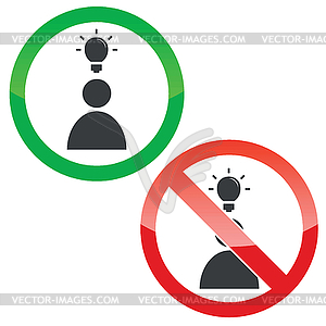 Idea permission signs set  - vector clipart