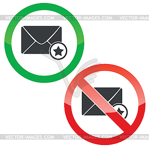 Favorite message permission signs set - vector clip art