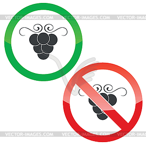 Разрешений винограда знаки набор - графика в векторном формате