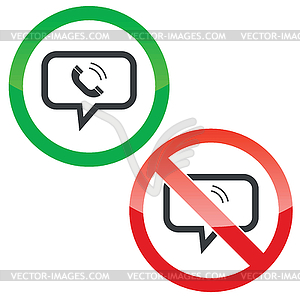 Calling message permission signs - vector clipart