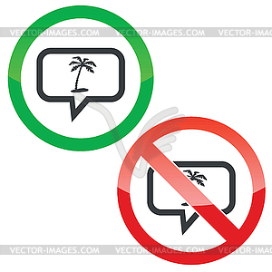 Vacation message permission signs - vector image