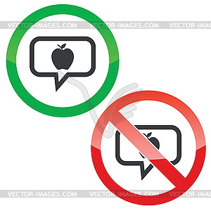 Apple message permission signs - vector clip art