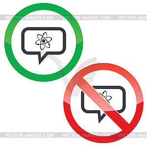 Atom message permission signs - vector clipart / vector image