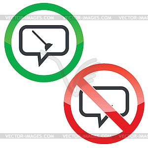 Plunger message permission signs - vector clip art