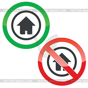 Home permission signs - vector image