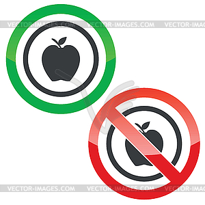 Apple permission signs - vector clipart