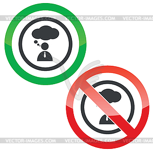 Thinking permission signs - vector clip art