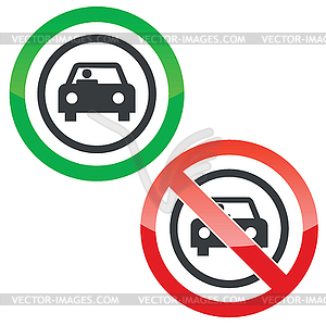 Car permission signs - vector image