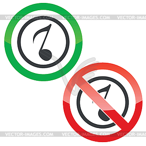Music permission signs  - vector clipart