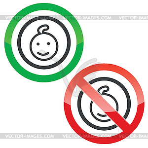 Child permission signs - vector image