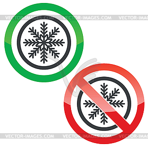 Cold permission signs - stock vector clipart