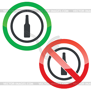 Alcohol permission signs - vector image