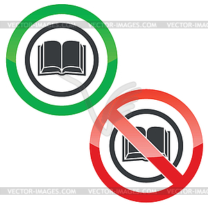 Book permission signs - vector clip art