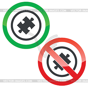 Puzzle permission signs - vector image