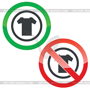 T-shirt permission signs - vector image