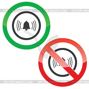 Alarm permission signs - vector image