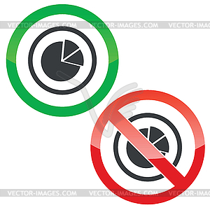 Diagram permission signs - vector image