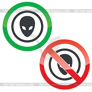 Alien permission signs - vector image