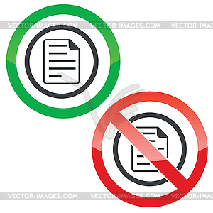 File permission signs - vector image