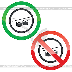 Sushi permission signs - vector clipart