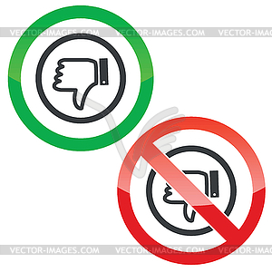 Dislike permission signs - royalty-free vector image