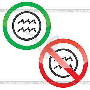Aquarius permission signs - vector clipart