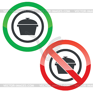 Pot permission signs - vector image