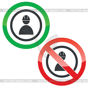 Builder permission signs - vector EPS clipart