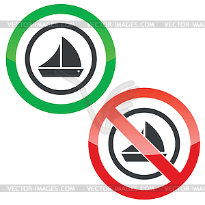 Sailing permission signs - vector image