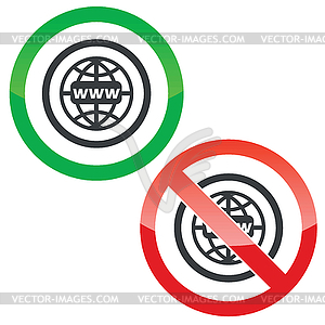 Global network permission signs - vector EPS clipart