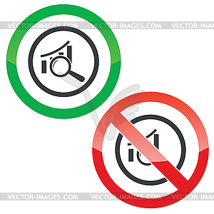 Examine bar graphic permission signs - vector clipart
