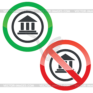 Museum permission signs - royalty-free vector image