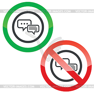 Answering permission signs - vector image