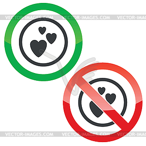 Love permission signs - vector clip art