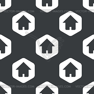 Black hexagon home pattern - vector EPS clipart