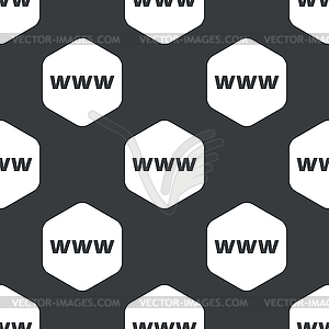 Black hexagon WWW pattern - vector image