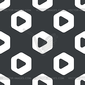 Black hexagon play pattern - vector clip art