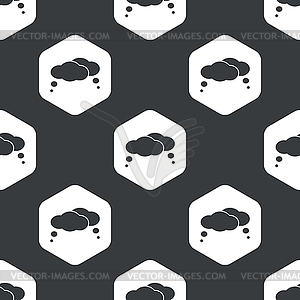 Black hexagon thoughts pattern - vector EPS clipart