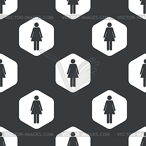 Black hexagon woman pattern - vector image