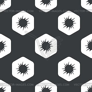 Black hexagon starburst pattern - vector clipart