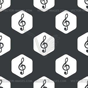 Black hexagon music pattern - vector image