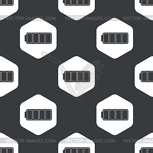 Black hexagon full battery pattern - vector clip art