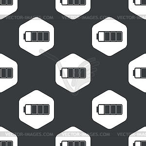 Black hexagon high battery pattern - vector image