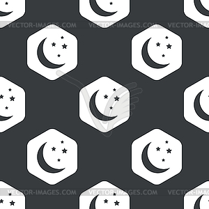 Black hexagon night pattern - royalty-free vector image