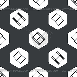 Black hexagon film strip pattern - vector image