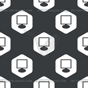 Black hexagon monitor pattern - vector image