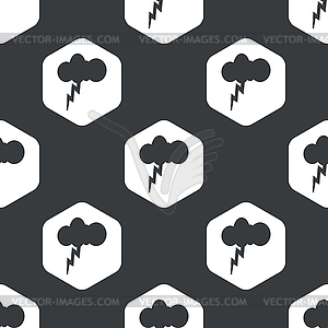 Black hexagon thunderstorm pattern - vector image